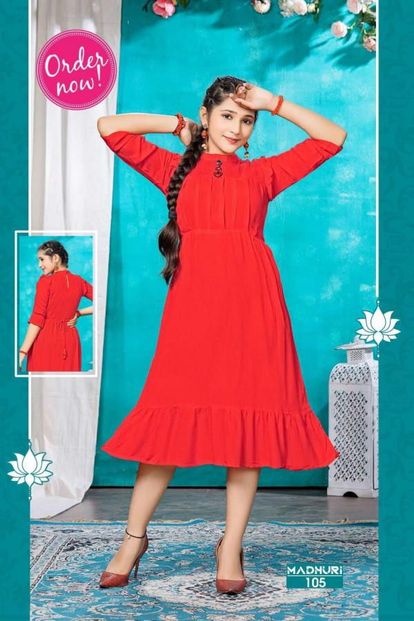 Kids Madhuri Rayon Designer Anarkali Kurti Collection